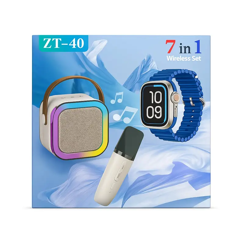پک ساعت هوشمند به همراه میکروفون و اسپیکر بلوتوثی مدل ZT-40