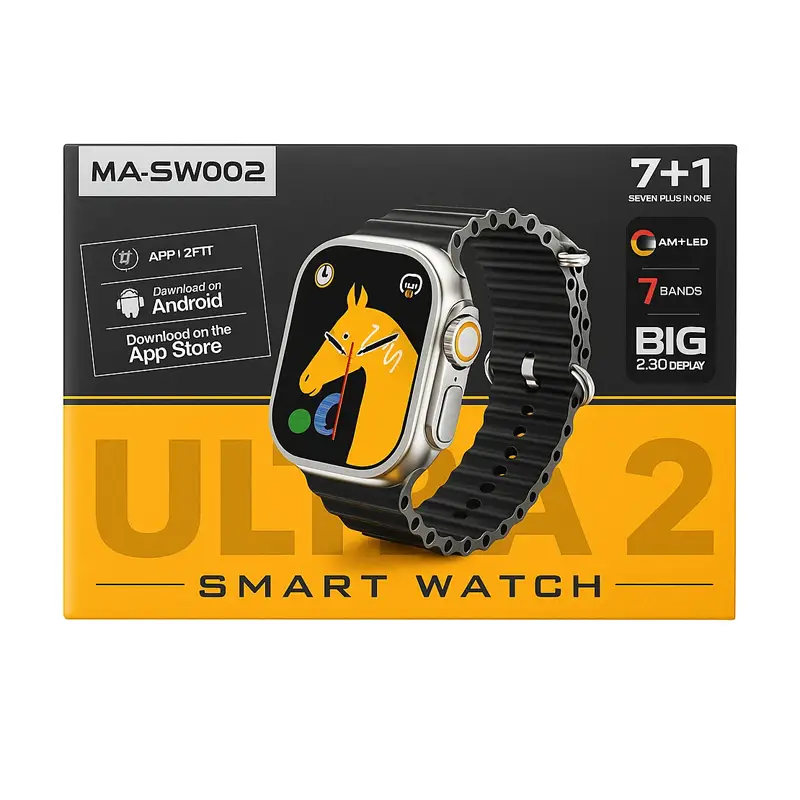 ساعت هوشمند اولترا ۲ به‌همراه ۷ بند قابل تعویض مدل P9 Ultra 2